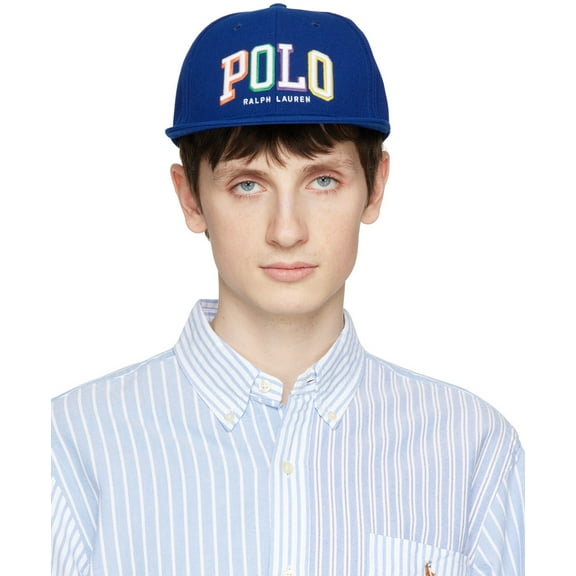 Polo Ralph Lauren Navy Embroidered Flat Cap Snap Back