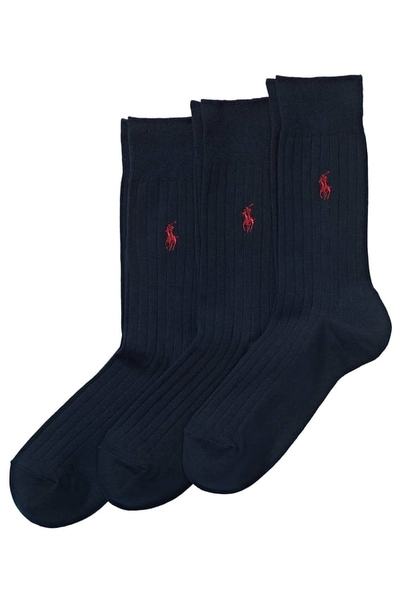 Navy Three Pack Egyptian Cotton Socks
