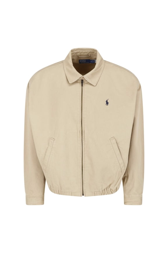 Neutral Cropped Zip Front Casual Jacket (Men's)