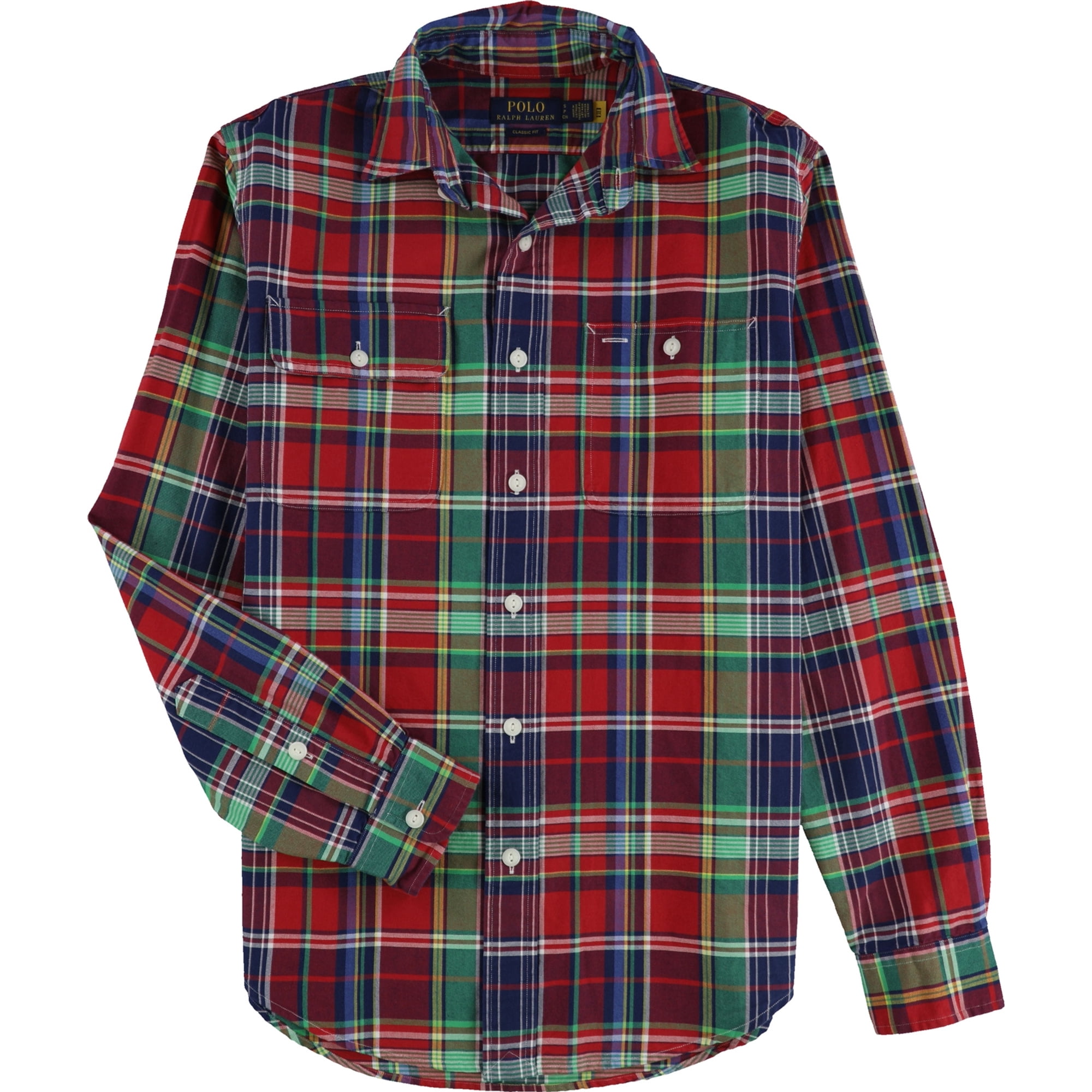 Polo Ralph Lauren Men's Classic-Fit Plaid Oxford Workshirt - Red/Green Multi