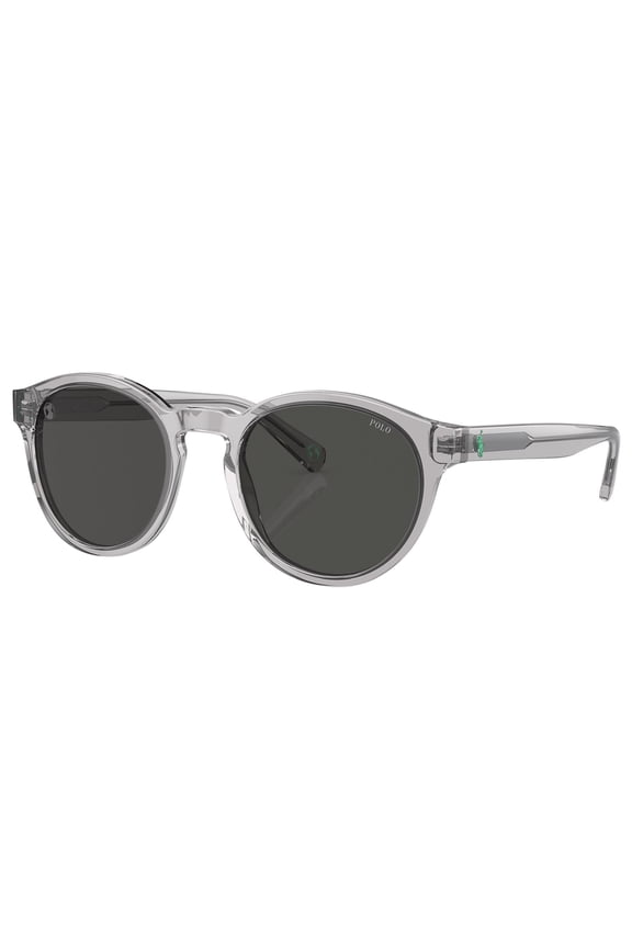PH 4192 Plastic Unisex Round Sunglasses Shiny Transparent Grey 51mm Adult