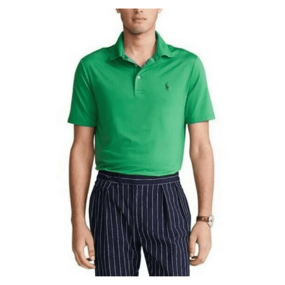 Polo Ralph Lauren Performance Interlock Polo Shirt Green w/Navy Pony, XL