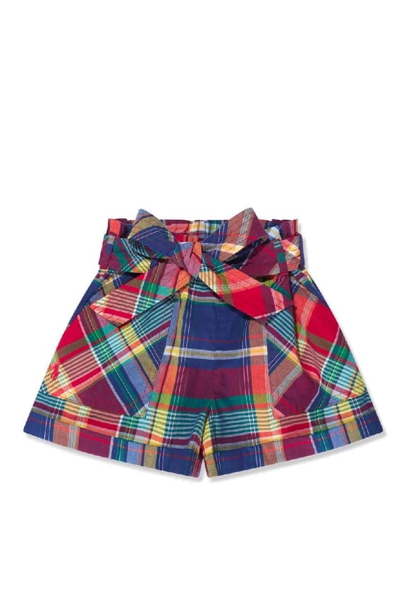 Plaid Bow Detailed Shorts, Size 4Y