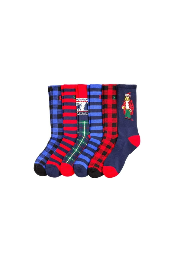 Polo Bear Men's Crew Sock 6 Pack