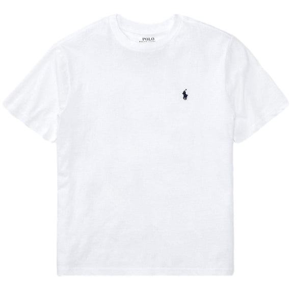 Polo Ralph Lauren Polo Boys Crew Neck Pony Logo T-Shirt (M, White)