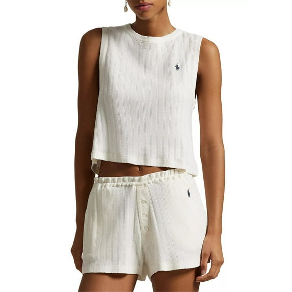 Polo Ralph Lauren Polo Pointelle Cami Short Pajamas - 4P0232 - R2109 (XL, Egret)