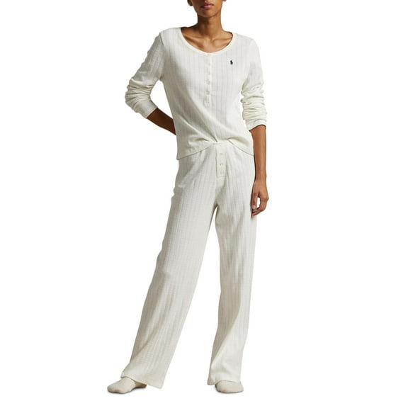 Polo Ralph Lauren Polo Pointelle Henley Pajamas - 4P0235 - R2109 (XL, Egret)