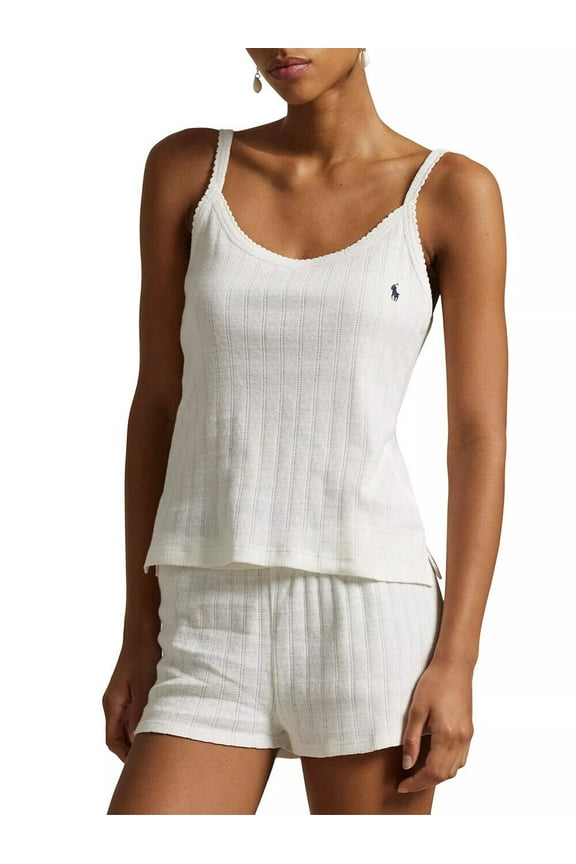 Polo Pointelle Tank Boxer Pajamas - 4P0233 - R2109 (XL, Egret)