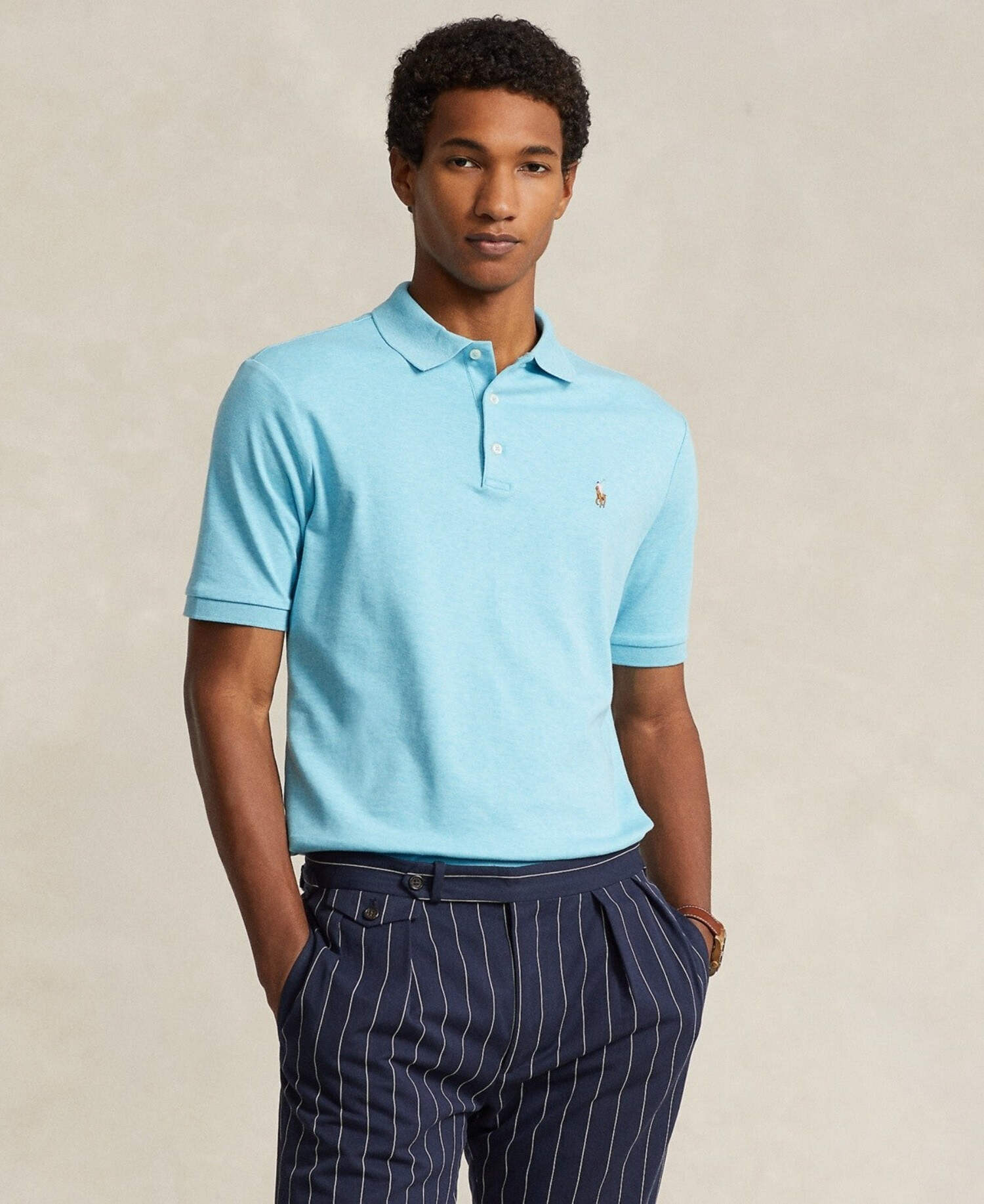 Polo Ralph Lauren Polo Shirt Men's Medium Blue Classic Fit Short Sleeve ...