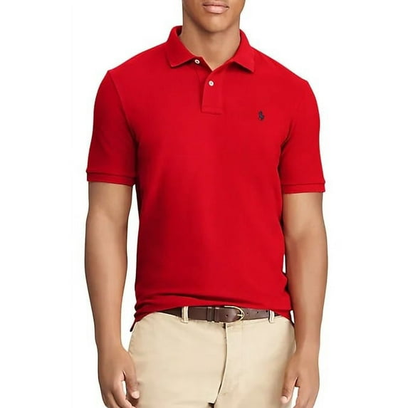 Polo Ralph Lauren RED Custom Slim-Fit Mesh Polo Shirt, US Medium