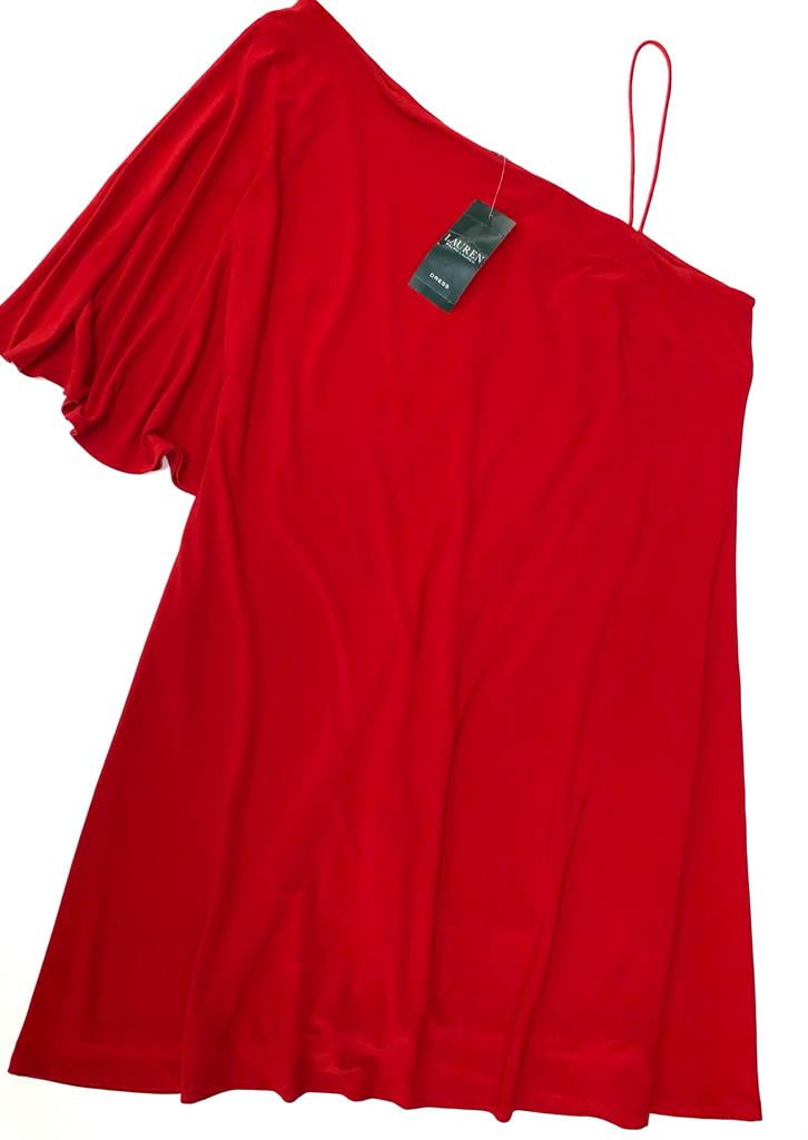 Polo Ralph Lauren RED Women's One Shoulder Dress, US 18 - Walmart.com