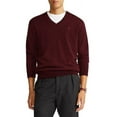 thumbnail image 1 of Polo Ralph Lauren RICH RUBY Merino Wool V-Neck Sweater, US X-Large, 1 of 7