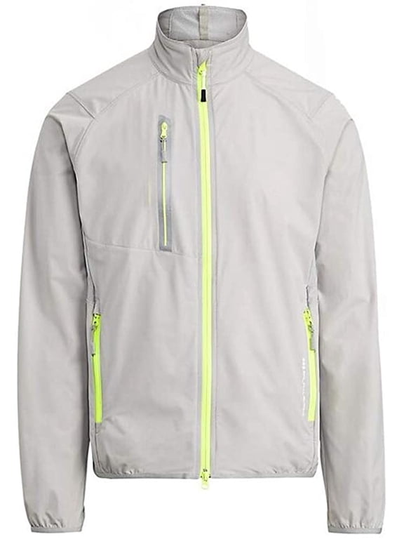RLX Mens Packable Golf Windbreaker Jacket, Grey Large