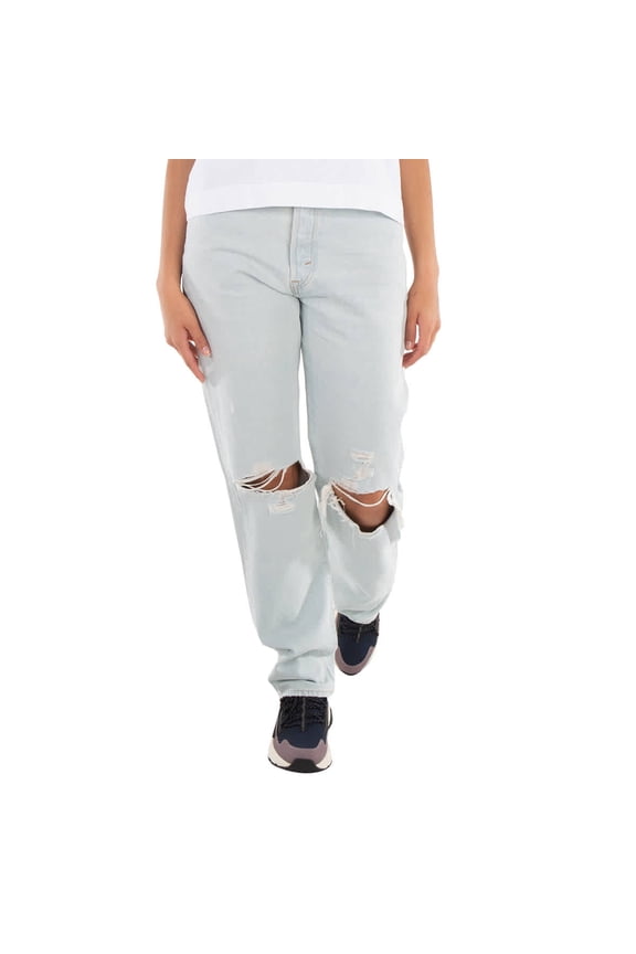 Relaxed Straight-Leg Denim Jeans, Waist Size 24R