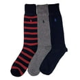 thumbnail image 1 of Polo Ralph Lauren Rugby Striped/Solid Dress Socks - 3 Pack Sock Size 10-13/Shoe Size 6-12 1/2, 1 of 2