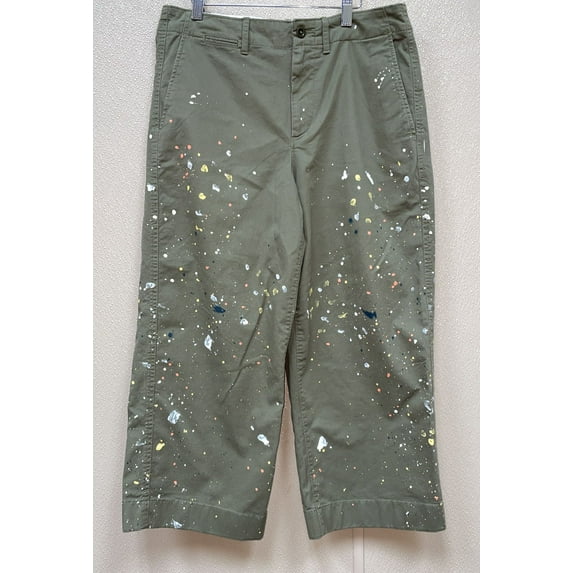 Polo Ralph Lauren SOLDIERS OLIVE Classic Fit Distressed Herringbone Pant, Size 10, NWOT