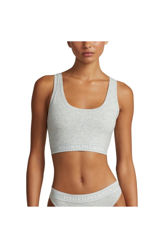 Scoop Cropped Tank - 4P1029 (Heather Grey, L)