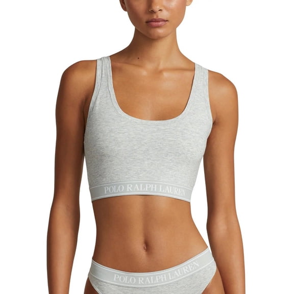 Polo Ralph Lauren Scoop Cropped Tank - 4P1029 (Heather Grey, M)