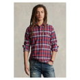 thumbnail image 1 of Polo Ralph Lauren Shirt Men's Multi Cotton Plaid Classic Fit Button Down MXX167 (Red,Regular,L), 1 of 2