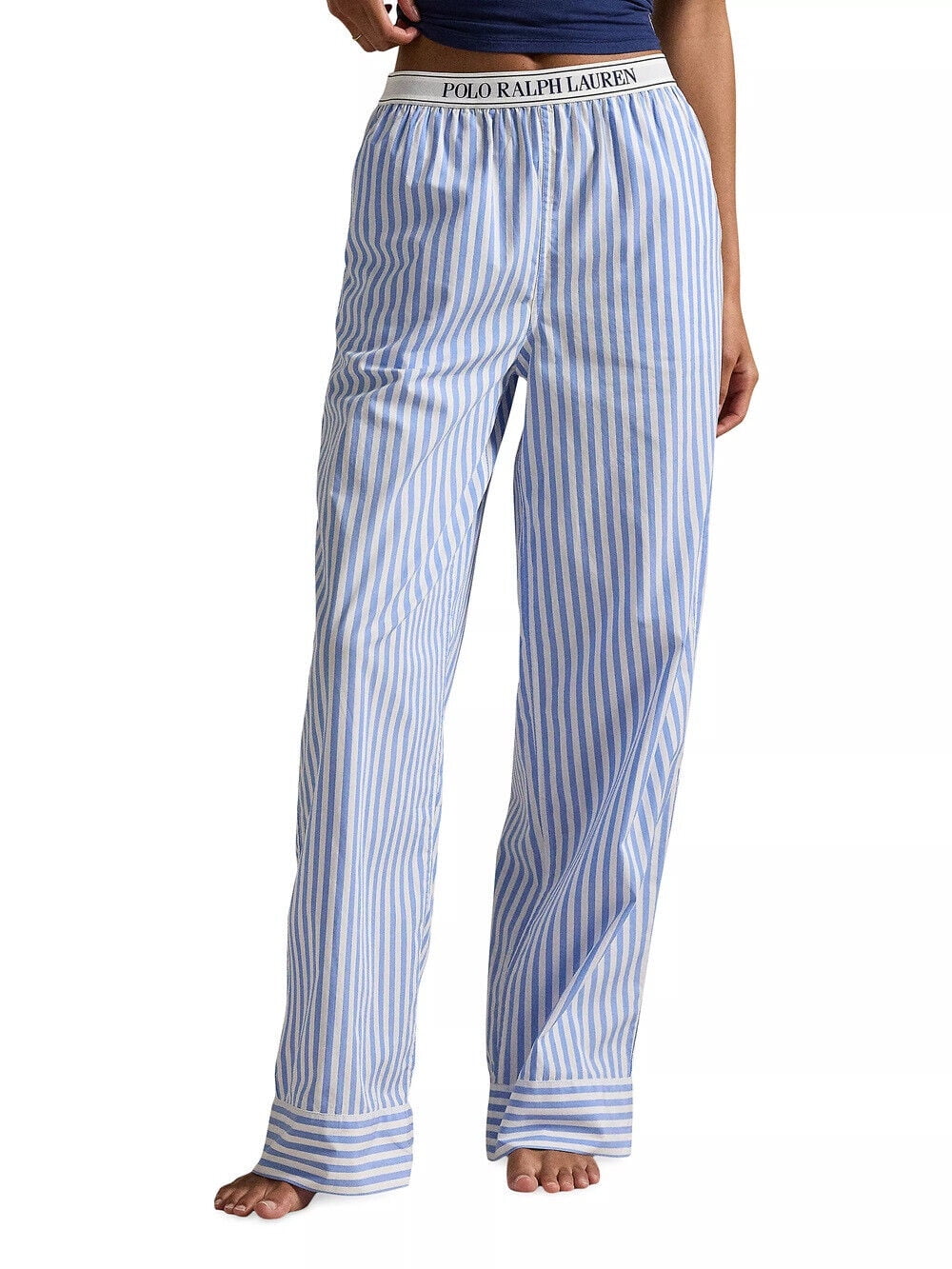 パンツ Ralph Lauren Stripe Linen Pants Lauren Ralph Lauren Women's Linen Striped Wide-Leg Pants