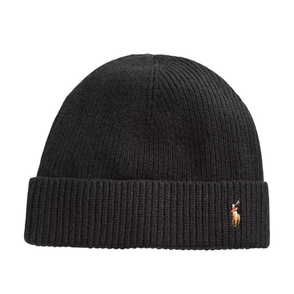 Polo Ralph Lauren Signature Light Black Pony Winter Beanie Hat