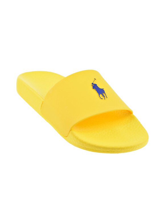 mens white polo slides