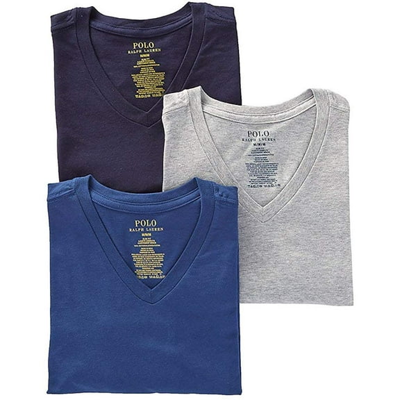 Polo Ralph Lauren Slim Fit 100% Cotton V Neck, Andover/Bali/Navy, Size Small