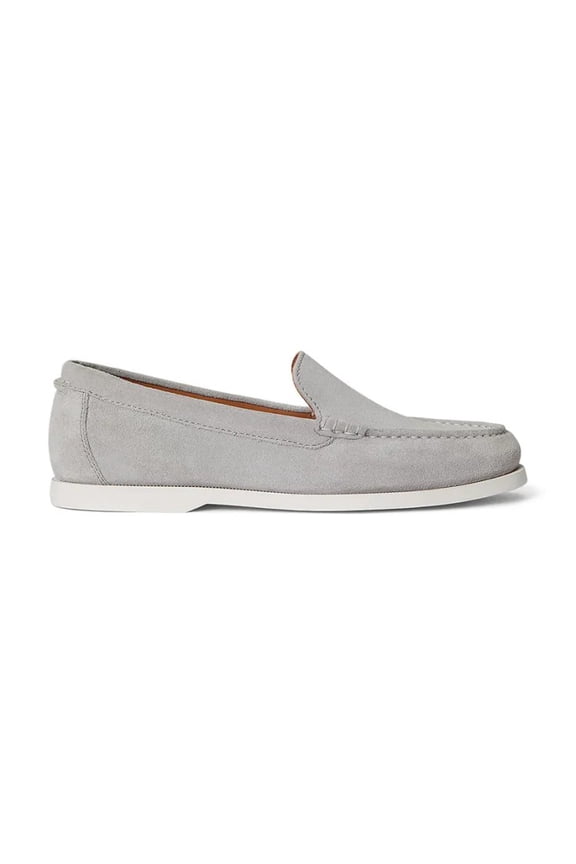 Slip-On Loafers In Soft Suede With Minimalist Design Grey (Men's)