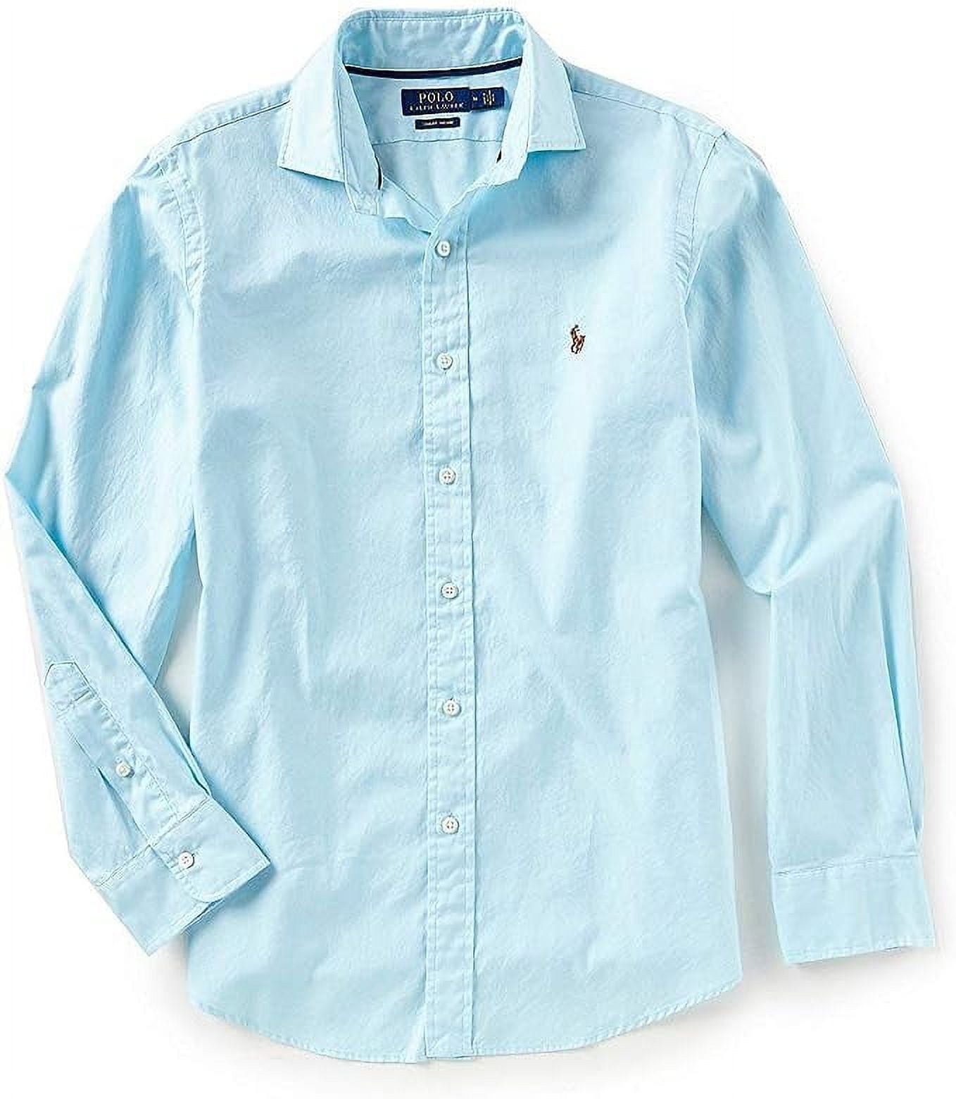 Polo Ralph Lauren Solid Oxford Long-Sleeve Woven Shirt, Blue - Large -  Walmart.com