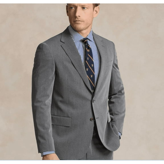 Polo Ralph Lauren Sport Coat Men's 38R Lt Grey Single-Breasted Twill Modern Fit