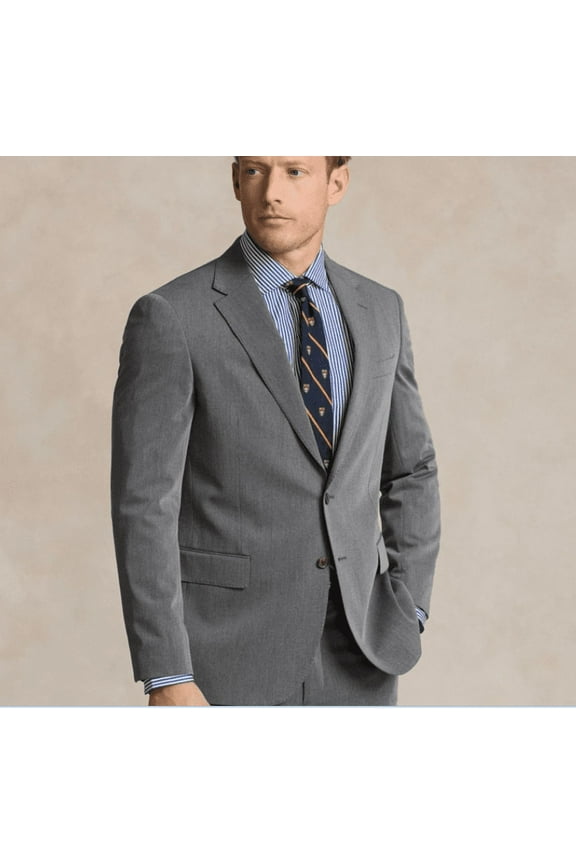 Sport Coat Men's 38R Lt Grey Single-Breasted Twill Modern Fit