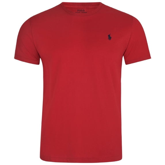 Polo Ralph Lauren T-Shirt Mens Red Cotton Short Sleeve Crew Neck Pullover APP226 (Red,Regular,S)