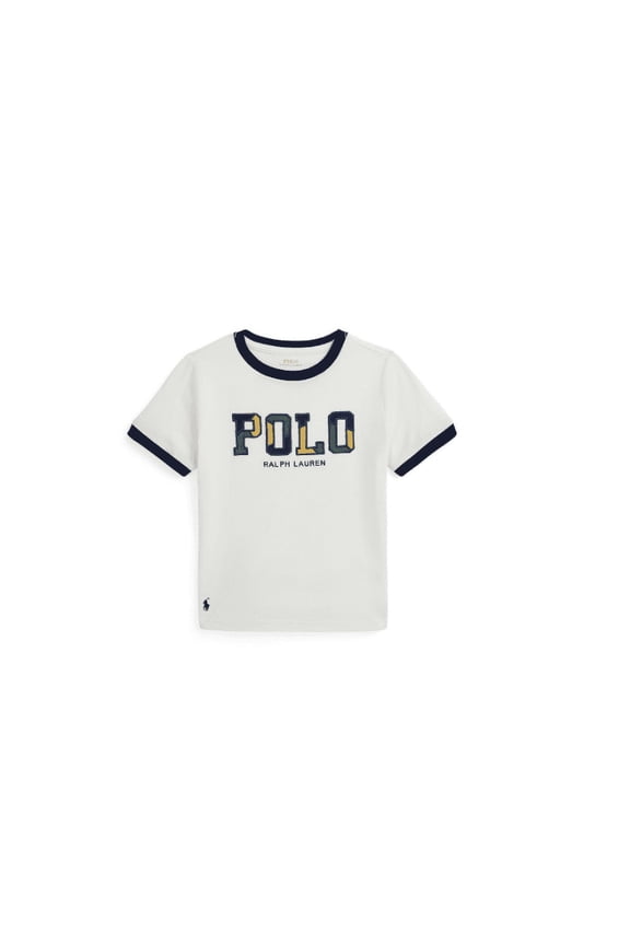 Toddler and Little Boys Corduroy-Logo Cotton Jersey Tee - White