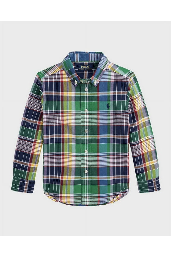 Polo Ralph Lauren Toddler and Little Boys Plaid Cotton Oxford Shirt - Multi