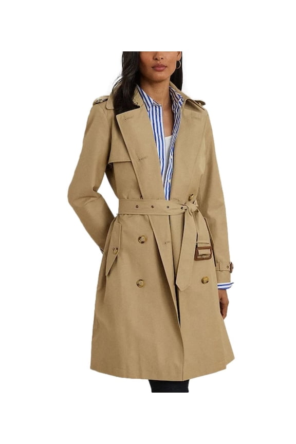 Db Belted Coat Cotton Blend Beige (Women's)