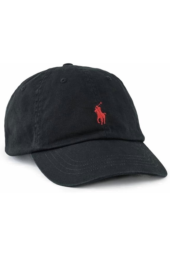 Men's Chino Sport Cap, RL Black/RL2000 Red, One Size