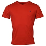 Polo Ralph Lauren Men's Classic Fit V-Neck T-Shirt Medium, Red/Navy Pony