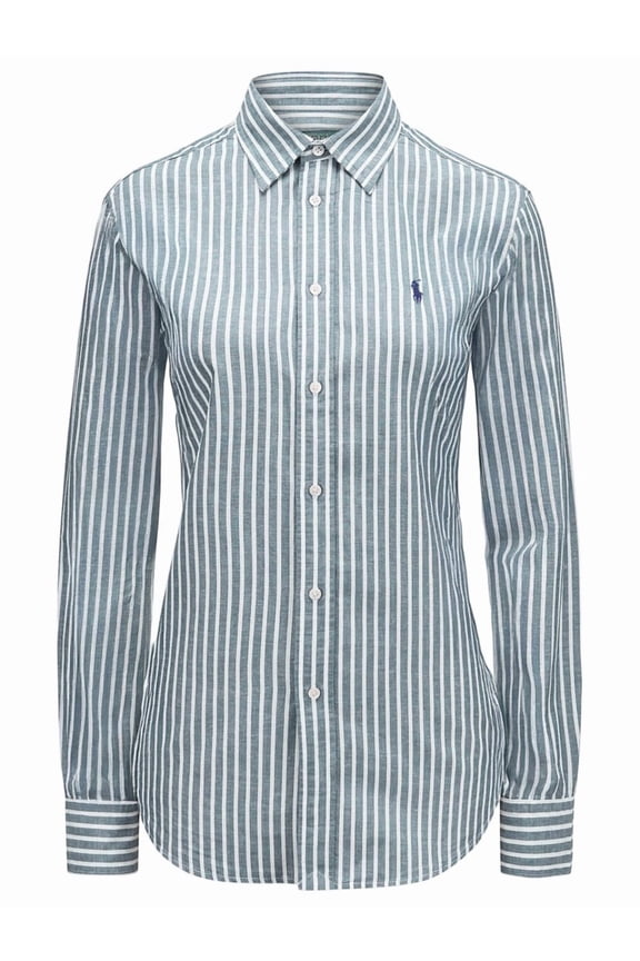 Vertical Striped Linen And Cotton Shirt (Women's)
