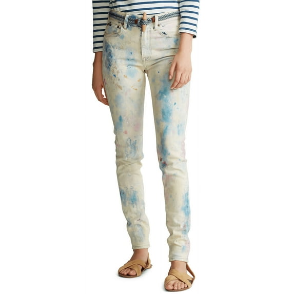 Polo Ralph Lauren WATERCOLOR Women's Tompkins High Waist Skinny Jeans, US 27