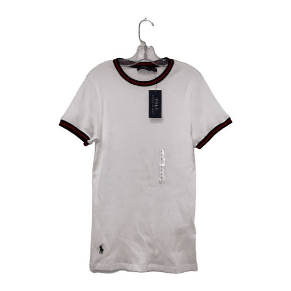 Polo Ralph Lauren WHITE Boy's S/S T-Shirt, US Large