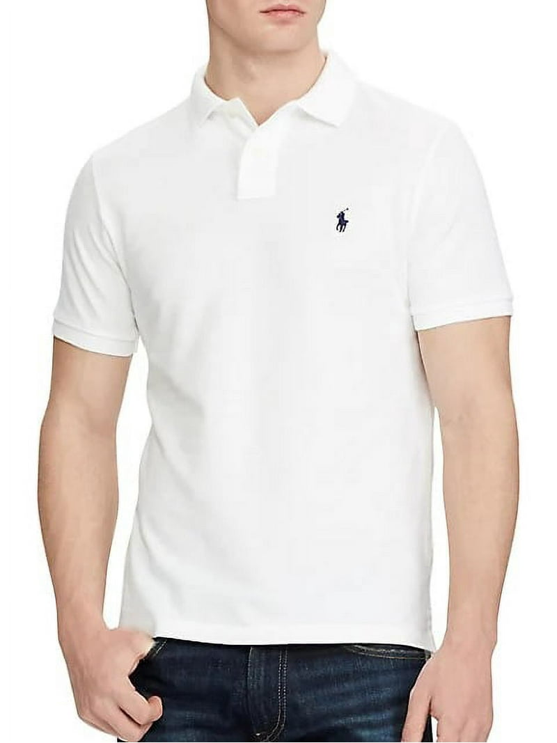 Polo Ralph Lauren WHITE Custom Slim-Fit Mesh Polo Shirt, US