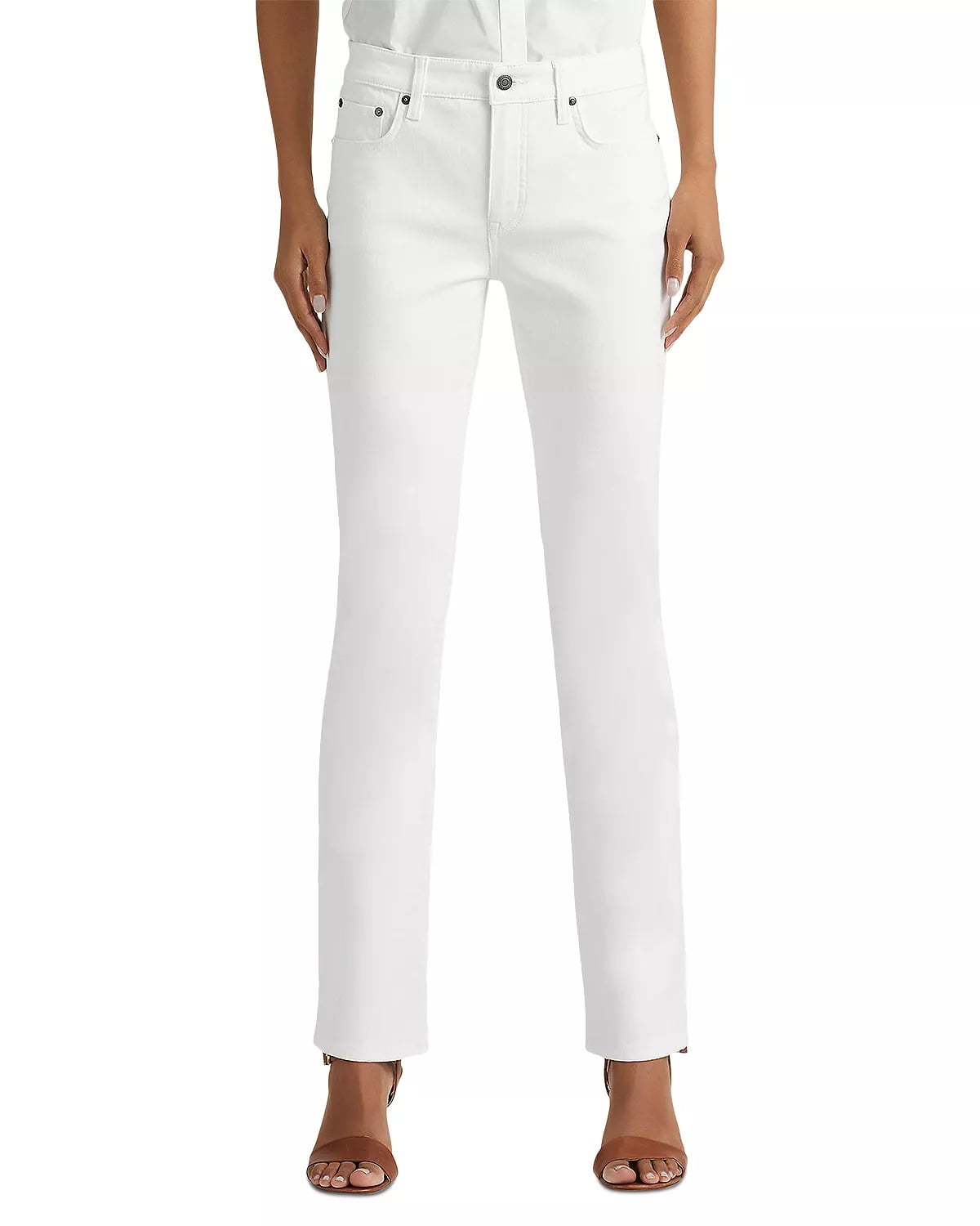 POLO RALPH LAUREN White Womens Avery Boyfriend EmbroideredPatche 