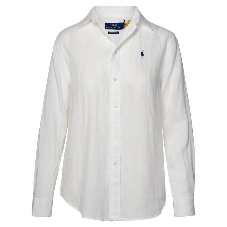 Lauren Ralph Lauren 2024 Womens White Aaron Wrinkle-Free Basic Shirt Top Size L $69