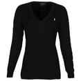 thumbnail image 1 of Polo Ralph Lauren Women's Cable Knit V-Neck Pony Sweater, 1 of 3
