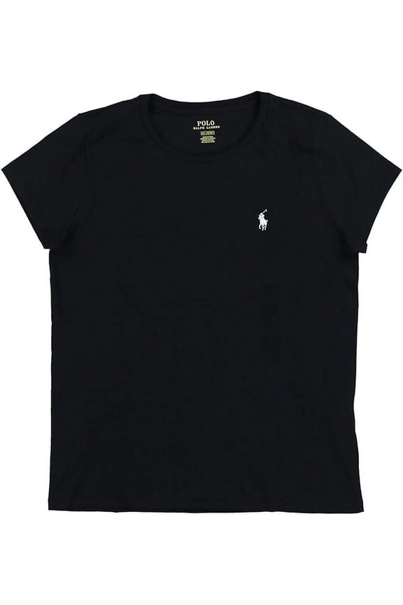 Women's Classic Fit Crew Neck T-Shirt , Black White Pony, S