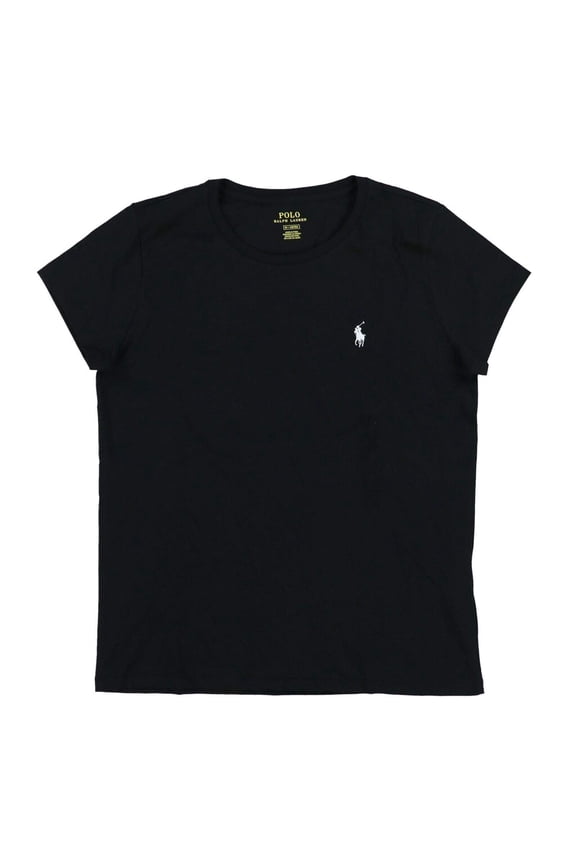 Women's Classic Fit Crew Neck T-Shirt , Black White Pony, XS