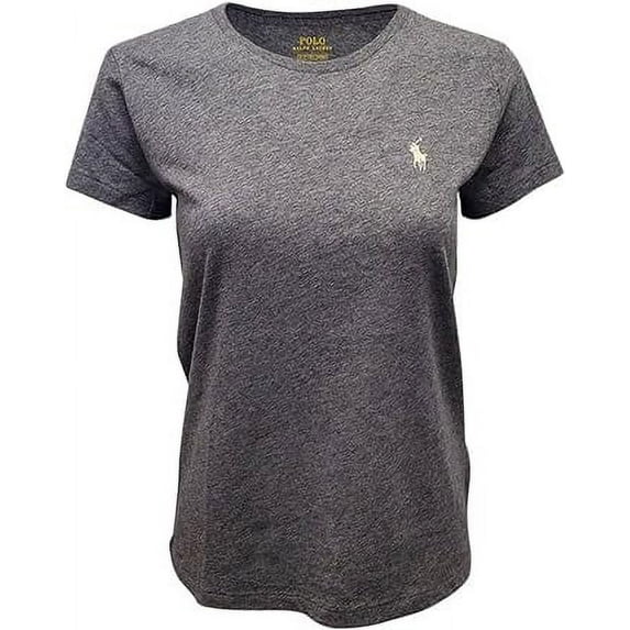 Polo Ralph Lauren Women's Classic Fit Crew Neck T-Shirt , Dark Grey Heather White Pony, S