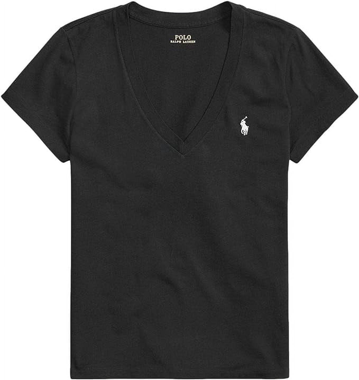 Polo Ralph Lauren Women s Classic Fit V Neck T Shirt Black White Pony XXL Walmart
