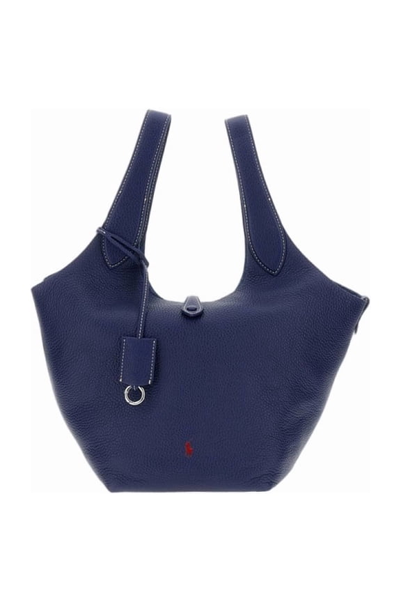 Women's Medium Tote With Pebbled Texture Blue