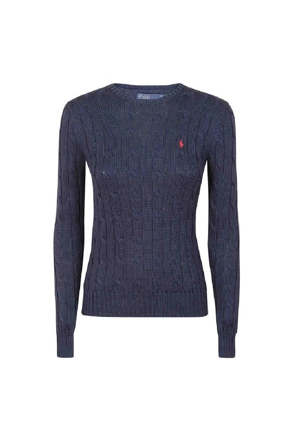 Women's Navy Blue Cotton Knit Sweater Blue Sizes standard XXXS-7XL